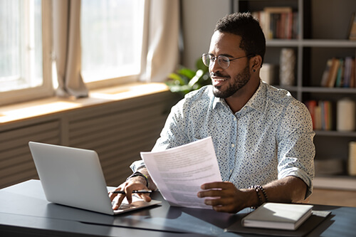 Man Filling Out Form